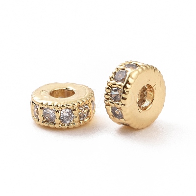 Brass Micro Pave Cubic Zirconia Beads KK-A181-VF432-2-1