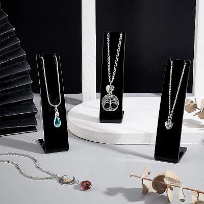 Opaque Acrylic Necklace Display Stands NDIS-WH0001-07-1