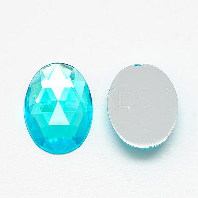 Acrylic Rhinestone Flat Back Cabochons GACR-Q011-13x18-04-1