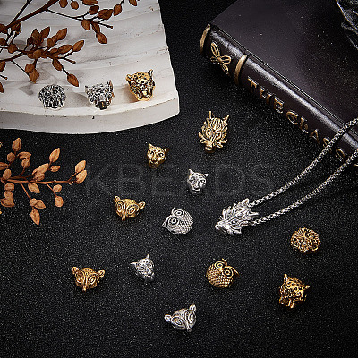 48Pcs 12 Styles Tibetan Style Alloy Beads FIND-DR0001-22-1