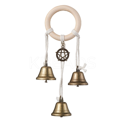 Alloy & Iron Star Protective Witch Bells for Doorknob HJEW-JM01895-1