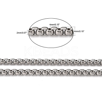 Tarnish Resistant Men's Jewelry Making 304 Stainless Steel Box Chains CHS-A003F-4.0mm-1