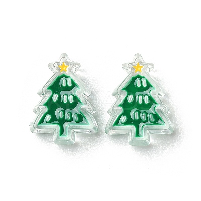 Christmas Decorations Theme Opaque Acrylic Bead with Enamel OACR-Z021-01L-1