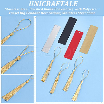 4Pcs 4 Style Blank Bookmark Pendants OFST-UN0001-02-1