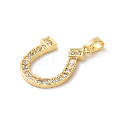 Rack Plating Brass Clear Cubic Zirconia Pendants KK-Z056-21G-1