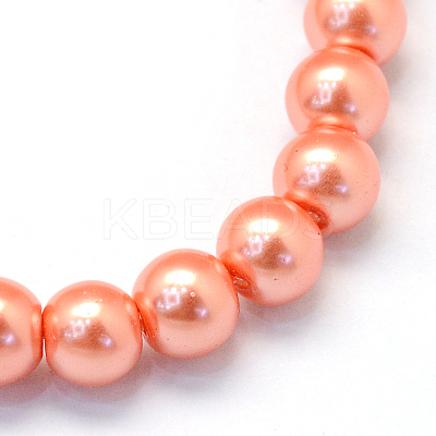 Baking Paint Pearlized Glass Pearl Round Bead Strands HY-Q003-10mm-77-1