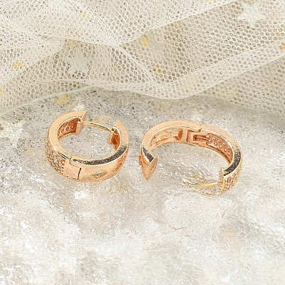 Rack Plating Brass Clear Cubic Zirconia Hoop Earrings EJEW-M090-01G-04-1