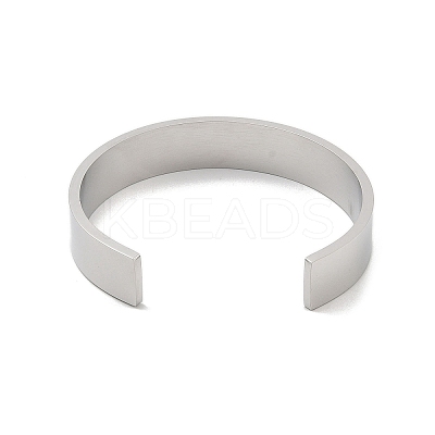 Flower 304 Stainless Steel Cuff Bangles for Women BJEW-A023-03P-1
