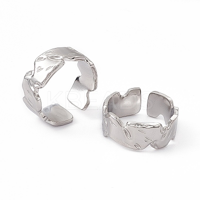Non-Tarnish 304 Stainless Steel Cuff Ring for Women RJEW-C060-12P-1