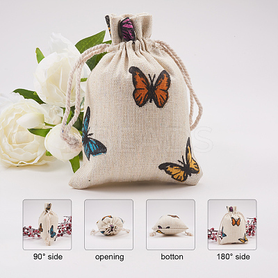 Polycotton(Polyester Cotton) Packing Pouches Drawstring Bags ABAG-T004-10x14-03-1