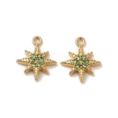 304 Stainless Steel Rhinestone Charms STAS-L022-304G-03-1