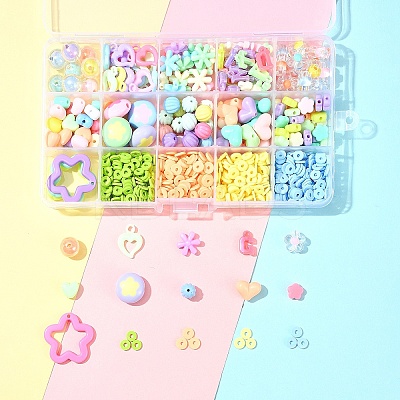DIY Acrylic & Polymer Clay Beads Jewelry Making Findings Kits DIY-FS0006-86-1