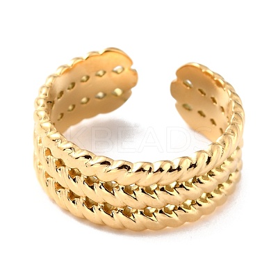 Ion Plating(IP) 304 Stainless Steel Finger Rings RJEW-L102-40G-1
