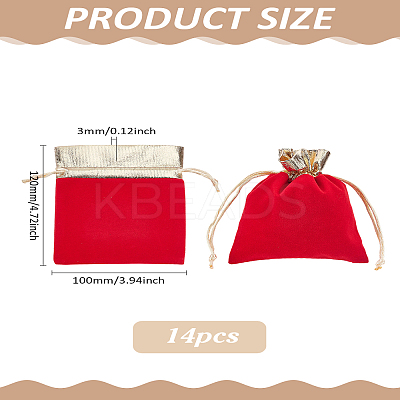 Rectangle Velvet Jewelry Pouches Bags ABAG-LP0001-23B-02-1