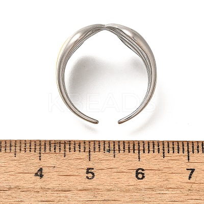 Bowknot 304 Stainless Steel Open Cuff Rings for Women LS-RJEW-G339-05GP-02-1