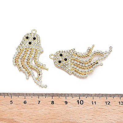 Rack Plating Alloy Rhinestone Pendants PALLOY-T091-02KCG-RS-1