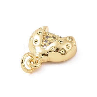 Brass Micro Pave Cubic Zirconia Charms KK-C012-44G-1