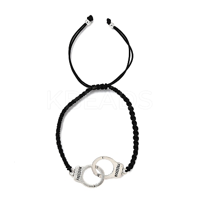 Alloy Handcuff with Freedom Link Bracelets BJEW-JB12057-1