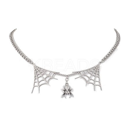 304 Stainless Steel Curb Necklaces NJEW-TA00145-1
