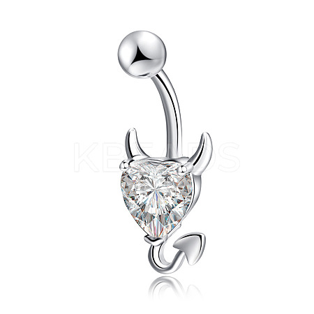 Clear Cubic Zirconia Belly Button Rings WG9960A-34-1