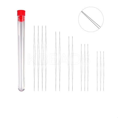 Tarnish Resistant Stainless Steel Collapsible Big Eye Beading Needles SENE-PW0013-02O-1