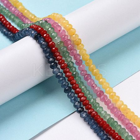 Dyed Natural Malaysia Jade Rondelle Beads Strands G-E316-2x4mm-M-1