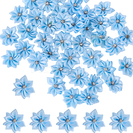 Polyester Rhinestones Flower for Ornament Appliques DIY Wedding FIND-WH20001-76A-1