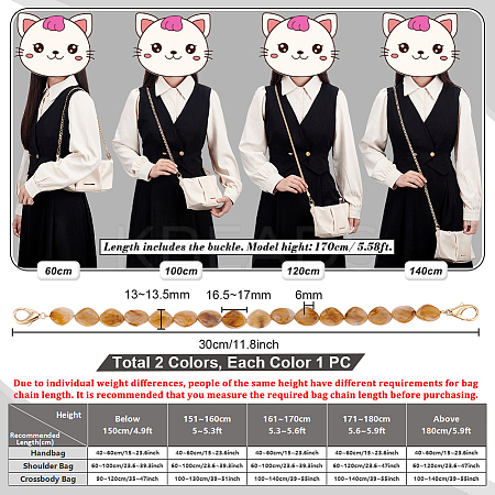 2Pcs 2 Colors Bag Chain Straps FIND-PH0002-81-1