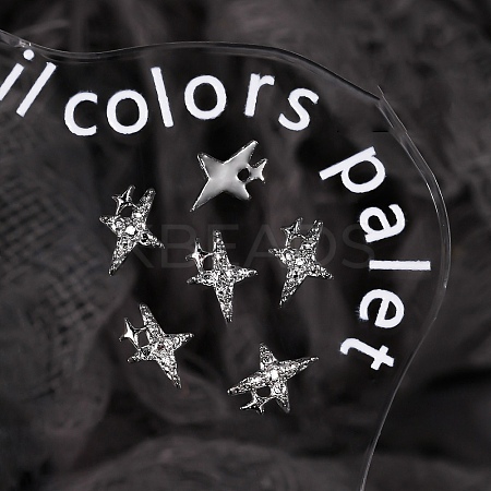 Star Alloy Rhinestone Cabochons MRMJ-WH0075-114-18-1