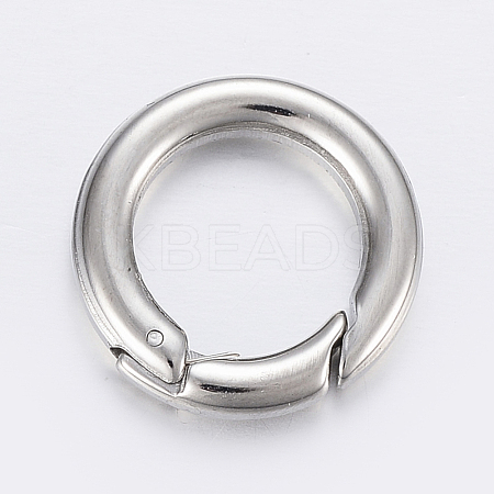 Tarnish Resistant 304 Stainless Steel Spring Gate Rings STAS-P198-09C-1