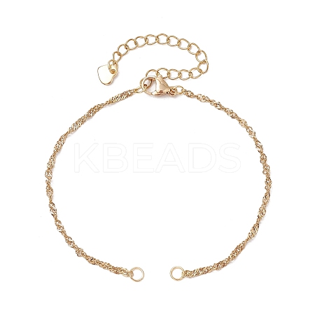 304 Stainless Steel Singapore Chain Bracelet Making AJEW-JB01306-01-1