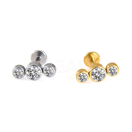 316L Surgical Stainless Steel & G23 Titanium Crystal Rhinestone Labrets for Women Men WG3A239-09-1