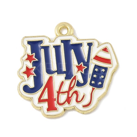 Independence Day Alloy Enamel Pandants FIND-M083-05C-G-1