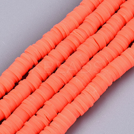 Handmade Polymer Clay Beads Strands CLAY-R089-6mm-123-1