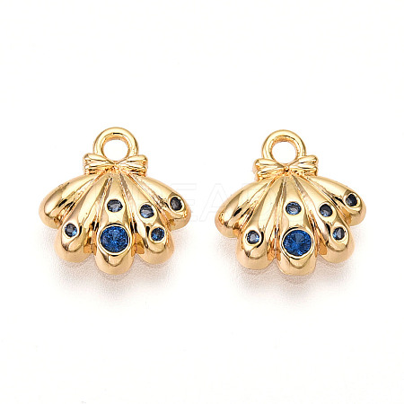 Brass Micro Pave Cubic Zirconia Charms X1-KK-N261-98G-1