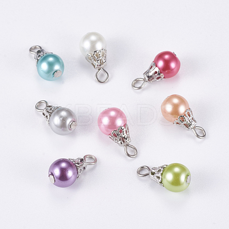 Glass Pearl Pendants X-IFIN-F142-06P-1