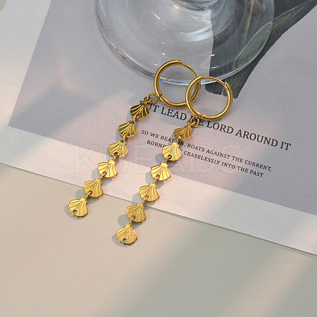 304 Stainless Steel Tassel Hoop Earrings WG88F28-02-1