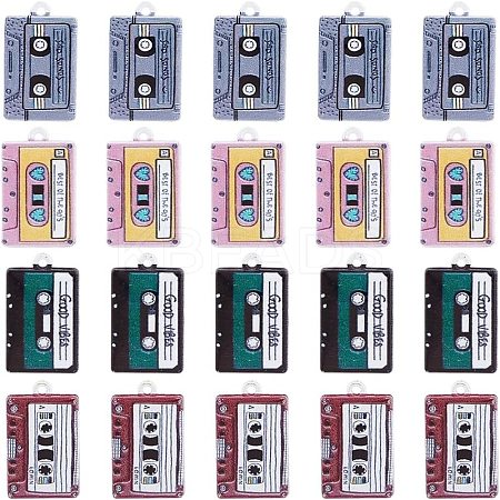24pcs 4 Colors Baking Paint Alloy Pendants FIND-DC0003-84-1