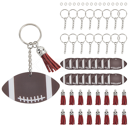 DIY Sports Ball Acrylic Pendant Keychain Making Kits DIY-SP0001-44C-1