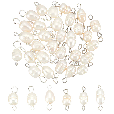 30Pcs 2 Styles Natural Cultured Freshwater Pearl Bead Links Connectors FIND-PH0021-35-1