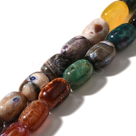 Natural Fire Crackle Agate(Dyed & Heated) Beads Strands G-H091-C01-01-1