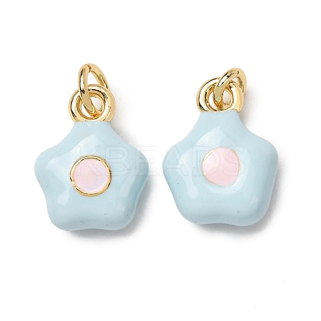 Brass Enamel Pendants KK-CJC21A4-01G-03-RS-1
