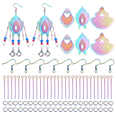 DIY Filigree Dangle Earring Making Kits DIY-UN0003-42-1