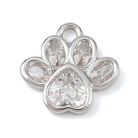 Brass Micro Pave Clear Cubic Zirconia Charms KK-G545-05P-1