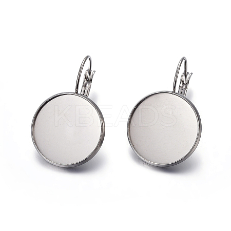 Tarnish Resistant 304 Stainless Steel Leverback Earring Settings LS-X-STAS-F191-03P-18mm-1