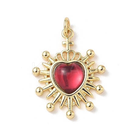 Heart Brass Pendants KK-D426-16A-G-1