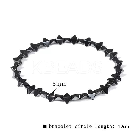 Synthetic Non-magnetic Hematite Beads Stretch Bracelets for Men LS-RL7655-21-1