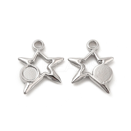 Tarnish Resistant 304 Stainless Steel Pendants Cabochon Settings STAS-B032-21P-1