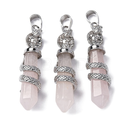 Natural Rose Quartz Pendants G-A241-01P-19-1