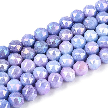 Anti-Tarnish Electroplate Glass Beads Strands GLAA-N010-8mm-11-1